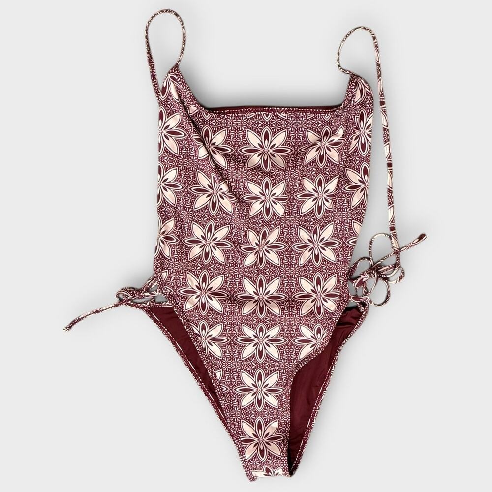 Roxy Batik Bloom Tie Front One Piece Swimsuit Size Large - Picture 5 of 12